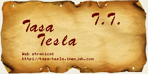 Tasa Tesla vizit kartica